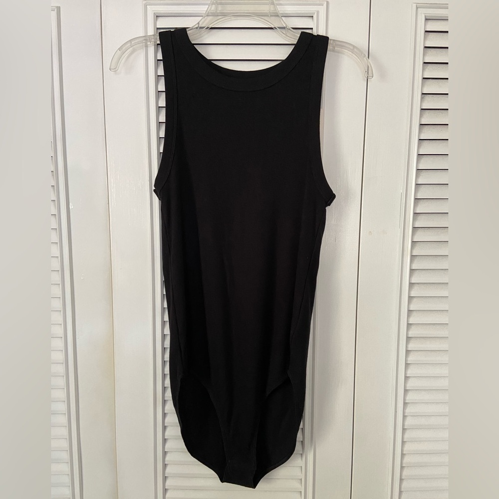 a new day Black Ribbed Sleeveless Tank Top Bodysuit Size Large - Picture 5 of 12